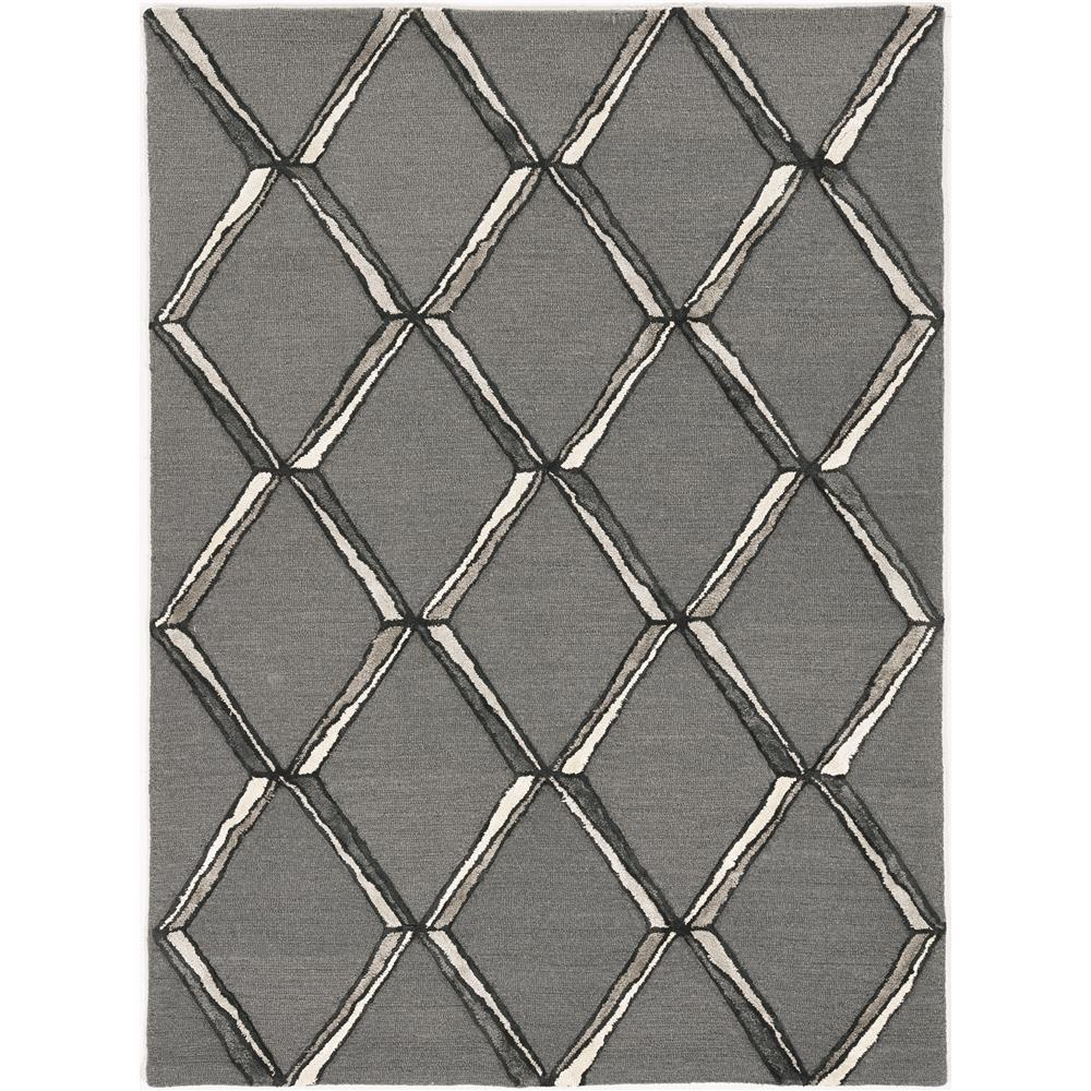 KAS 4308 Libby Langdon Upton 2 Ft. 3 In. X 8 Ft. Runner Rug in Charcoal/Silver